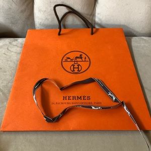 Hermes Gift Bag with Christmas Ribbon